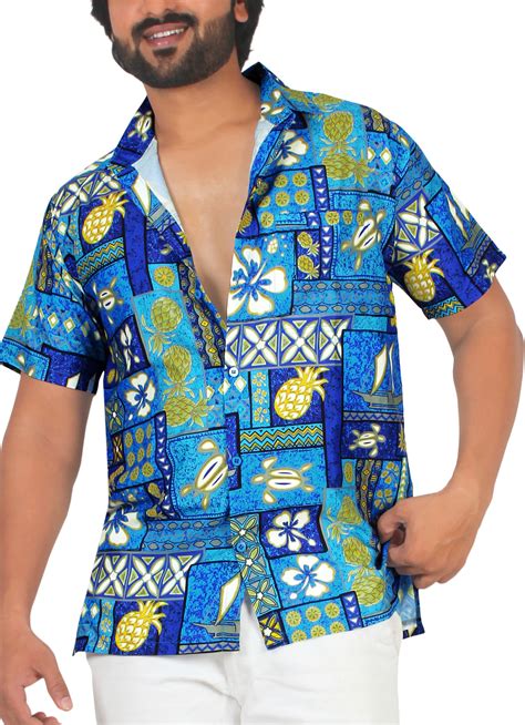 Happy Bay Mens Summer Beach Tropical Party Shirts Short Sleeve Button