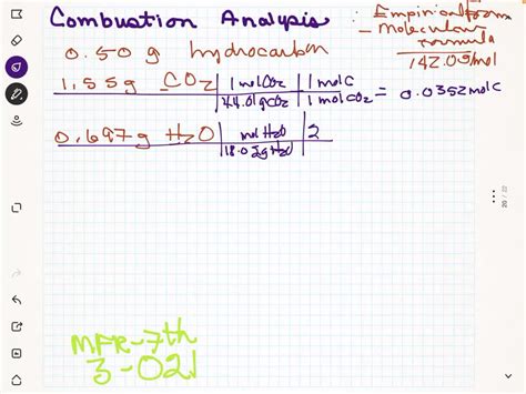 Solved Combustion Analysis Is Performed On G Of A Hydrocarbon And