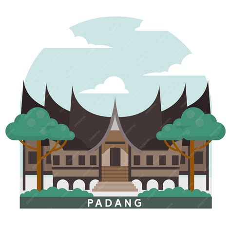 Premium Vector Indonesia Padang House Landmark