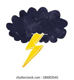 Cartoon Lightning Bolt Cloud Stock Vector Royalty Free 178590884