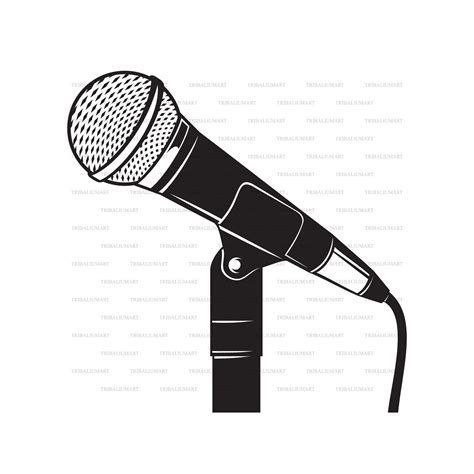 Classic Microphone With Stand Cut Files For Cricut Clip Art