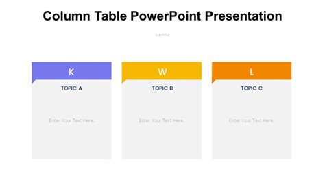 Column Table Powerpoint Presentation Pptuniverse