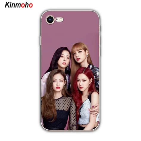 Kpop Blackpink Pink Jennie Lisa Jisoo Rose Soft Phone Cases Cover For