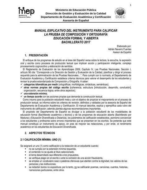 PDF MANUAL EXPLICATIVO DEL INSTRUMENTO PARA CALIFICAR LA Idea Ed