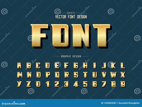 Gold Font And Bold Alphabet Vector Golden Modern Typeface And Letter