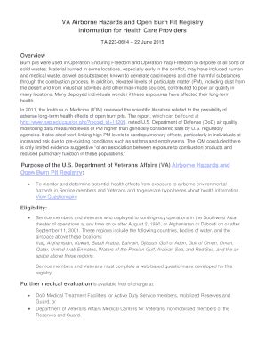 Fillable Online Va Airborne Hazards And Open Burn Pit Registry Fax