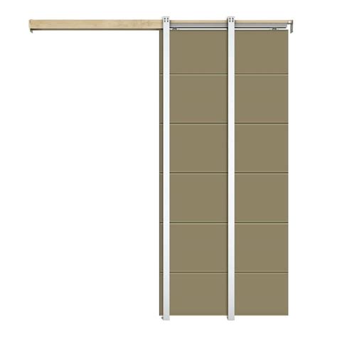 CALHOME 36 In X 80 In Olive Green Painted Composite MDF Sliding Door