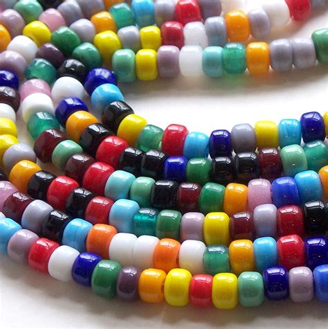 Rainbow Color Mix Crow Beads 9mm Glass Pony Beads 50pc Etsy