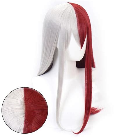 My Hero Academia Todoroki Shoto Cosplay Half White And Half Red Long