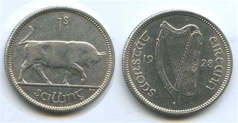 1 Shilling Irland One Shilling 1928 Silber Ss Vz MA Shops