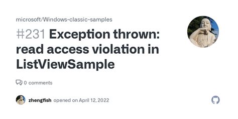 Exception Thrown Read Access Violation In Listviewsample Issue