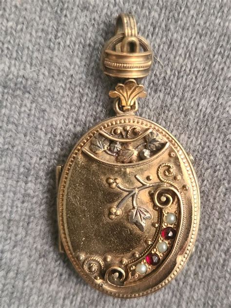 Etruscan Victorian Locket S Gold Filled Please Gem