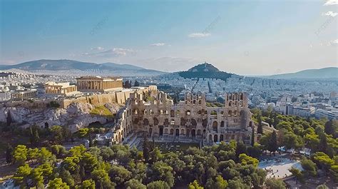 Akropolis Athena Odeon Herodes Atticus Amfiteater Reruntuhan Yunani