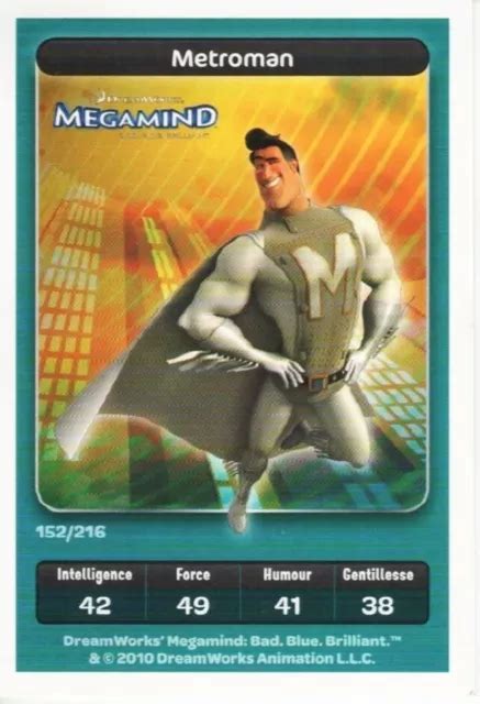 CARTE A JOUER Disney Carrefour Dreamworks Megamind Roxanne N 158 Ckdb