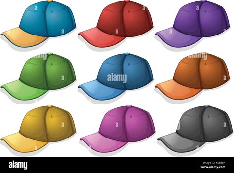 Caps in different colors illustration Stock Vector Image & Art - Alamy