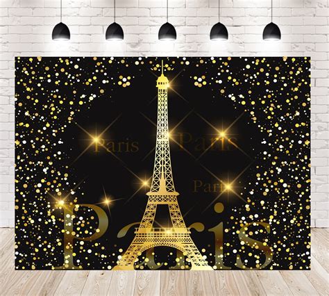 Eiffel Tower Paris Building Gold Photo Backdrops Booth Photography