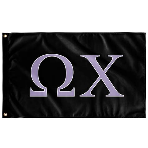 Omega Chi Greek Flag Black Lavender And White Sorority Banner Designergreek2