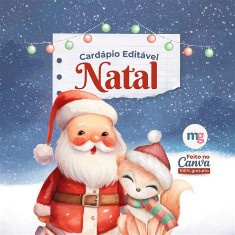 Cardápio Editável de Natal Elo7 Produtos Especiais