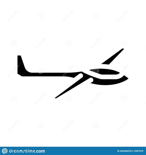 Glider Airplane Aircraft Glyph Icon Vector Illustration Stock Vector