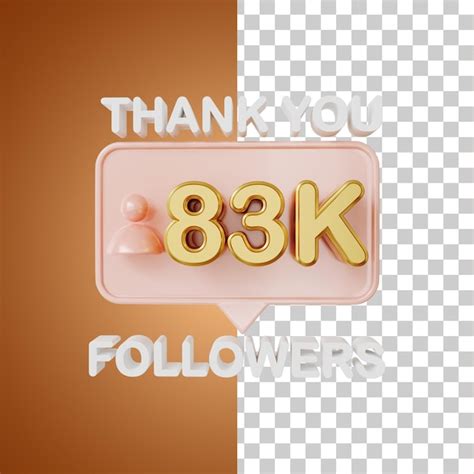 Premium Psd K Followers Gold D Rendering