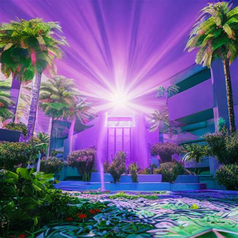 Krea Ai Vaporwave Oasis High Detail Rendered In Unreal E