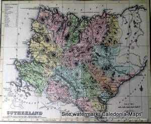 County Map Of Scotland 1847 Sutherland