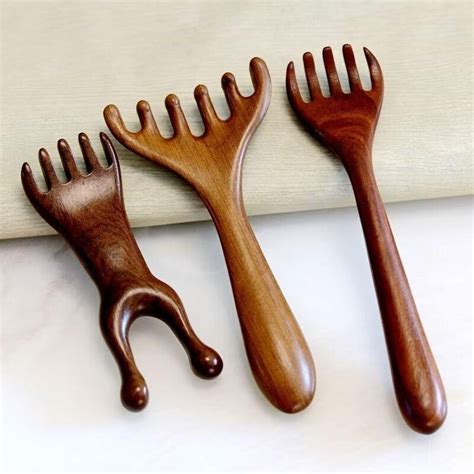 Sandalwood Five Claw Massage Comb Scratch Scalp Therapy Head Meridian Comb Anti Static Hair Loss