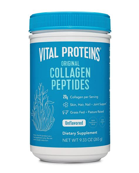 Vital Proteins Collagen Peptides Powder With Hyaluronic Acid And Vitamin C Promotes Hair