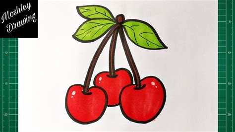 How To Draw Cherries Step By Step Youtube