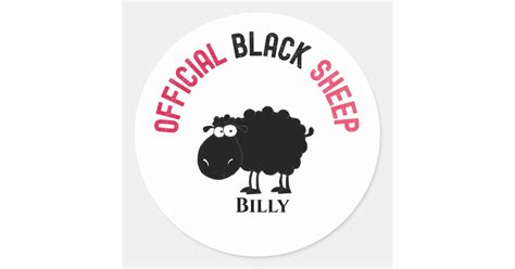 Funny Black Sheep Classic Round Sticker Zazzle