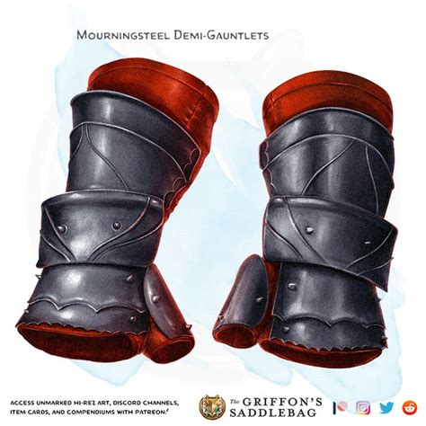 1 {the Griffon S Saddlebag} Mourningsteel Demi Gauntlets Wondrous Item