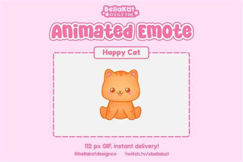 Animated Orange Cat Head Bob Emote Kawaii Dance Cat Emote Cute