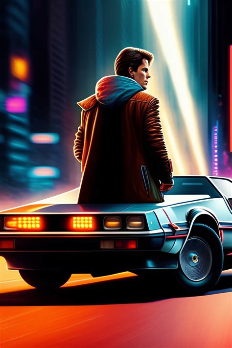 Lexica Marty Mcfly In The Front Of Delorean From Back To The Future