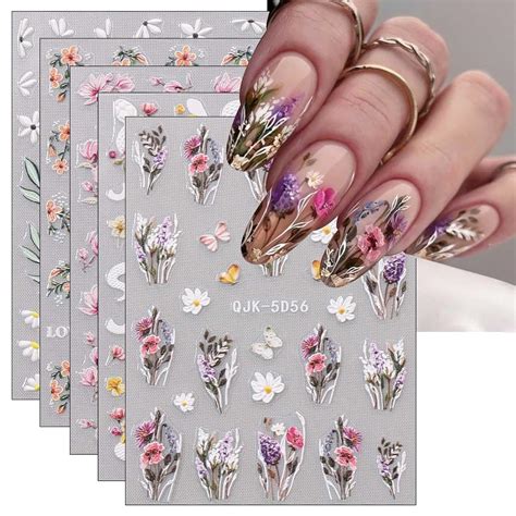 Amazon Jmeowio Sheets D Embossed Spring Flower Nail Art