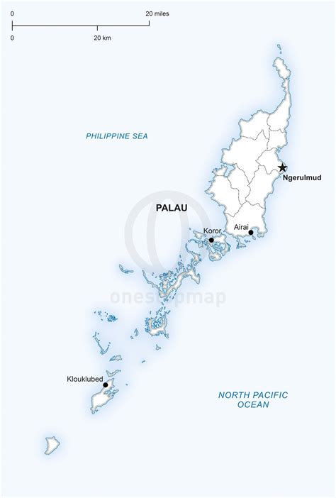 Vector Map of Palau Political | One Stop Map | Map vector, Map ...