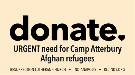 Help Afghan Refugees At Camp Atterbury Resurrection Lutheran Church