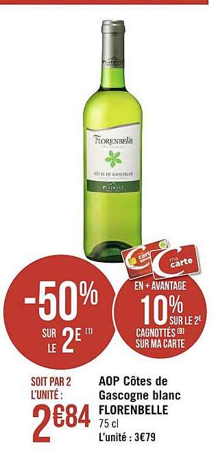 Offre Aop Côtes De Gascogne Blanc Florenbelle chez Geant