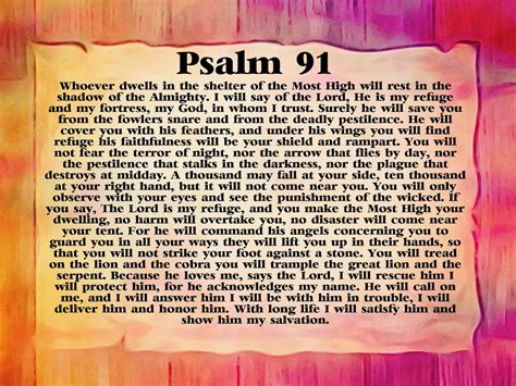 NIV Psalm 91 Poster Large Psalm 91 Prayer Card Large 33 1 X 23 4