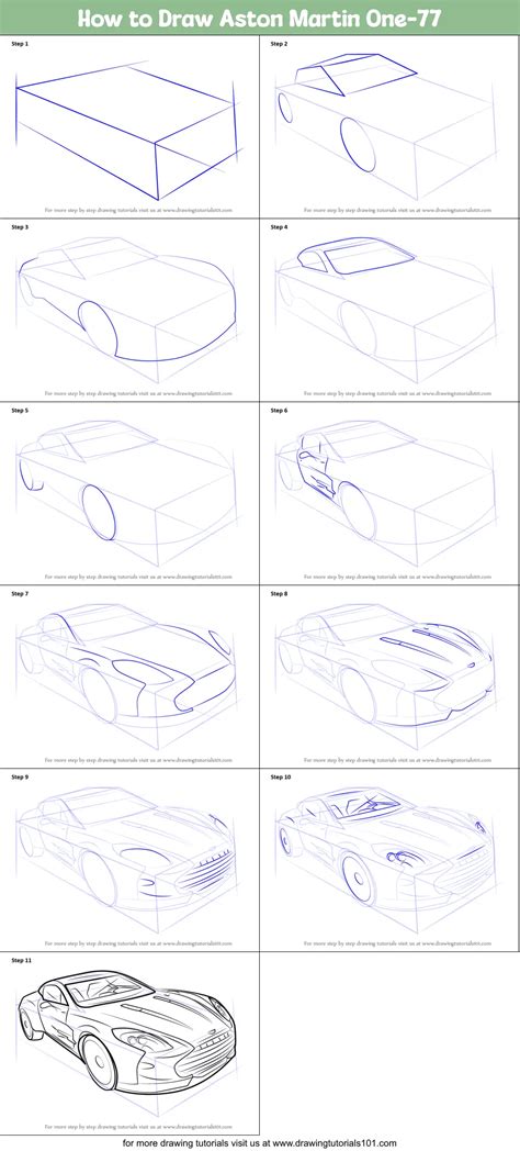 How To Draw Aston Martin One 77 Cars Step By Step