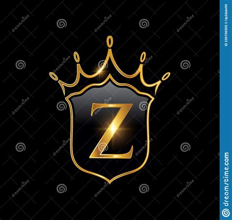 Alphabet Z Monogramme Initial Avec Couronne Et Bouclier Illustration De