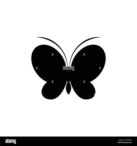 Icono De La Mariposa En Negro Sobre Un Fondo Blanco Eps Ilustraci N