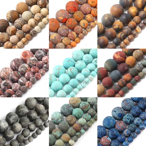 Natural Matte Stone Beads Dull Polish Pink Zebra Jaspers Agates Howlite