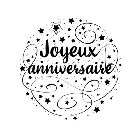 Tampon Bois Rond Wooden Stamps Anniversaire Joyeux Anniversaire