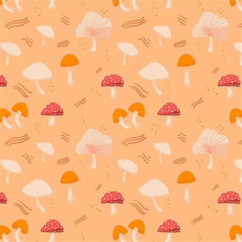 Free Vector Hand Drawn Mushroom Pattern