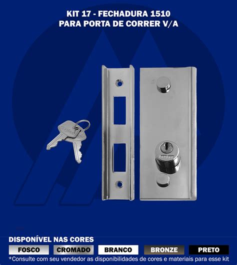 Kit Fechadura Para Porta De Correr V A Metalum Ferragens