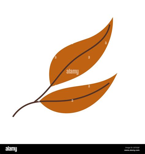 Autumn Fallen Leave Orange Color Simple Icon Stock Vector Image And Art