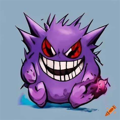 Vivid Graffiti Of Sableye Gengar And Crobat Pokemon