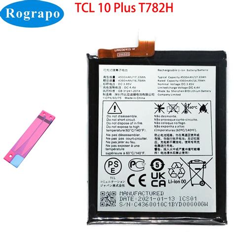 Nueva Bater A De 4500mAh Para Tel Fono M Vil TCL 10 Plus 10 T782H