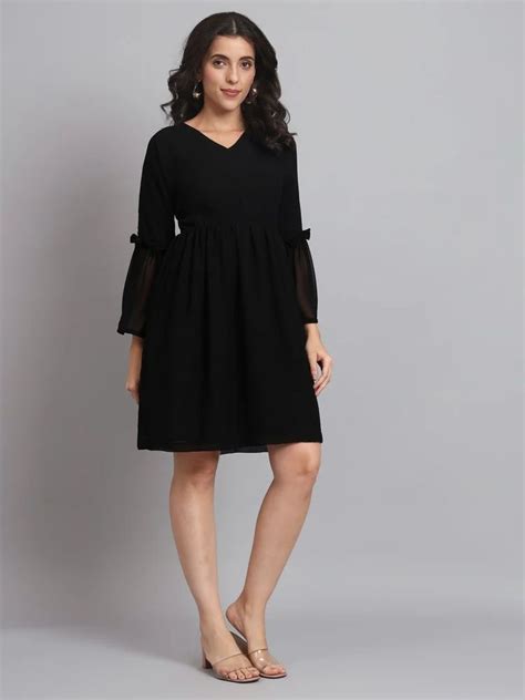 Reberry Women Fit And Flare Black Dress At Rs 390 Piece Women Dresses