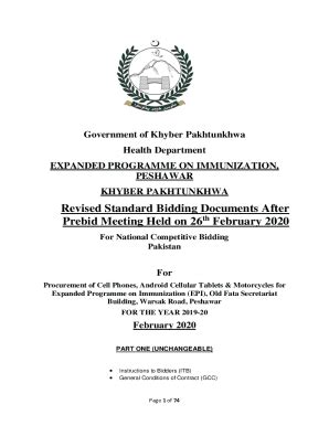 Fillable Online Standard Bidding Documents Revised After Pre Bid Fax